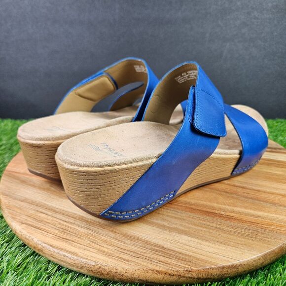 Dansko Lacee Womens Size 42 Leather Slip On Comfort Sandals Wedge Slides Mule - Picture 2 of 10